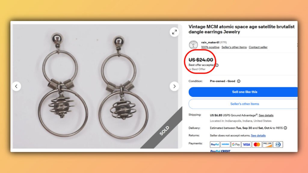 Brutalist Space Age Dangle Earrings