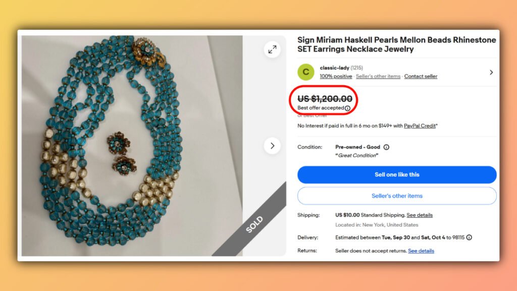 Miriam Haskell Beaded Necklace Set