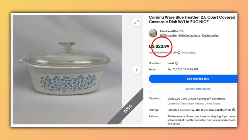 Blue Heather Corning Ware