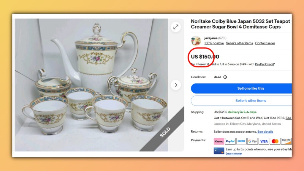 Colby Blue Tea set Noritake