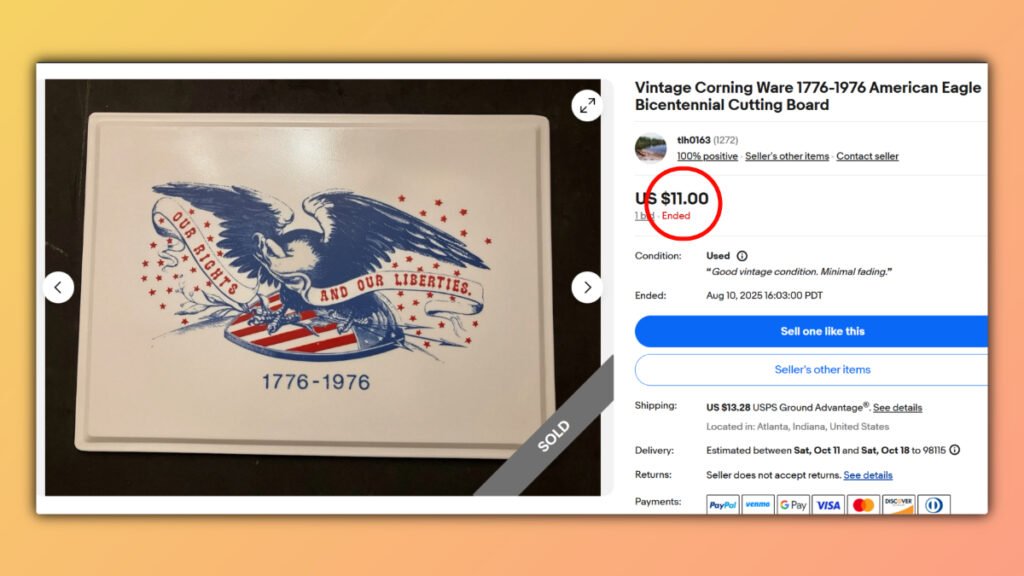 Corning Ware Bicentennial Eagle Tray