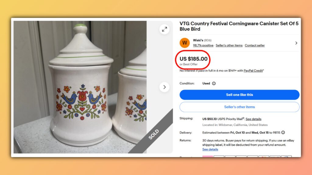 Corning Ware Country Festival Canister Set