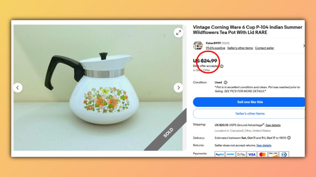 CorningWare Indian Summer Teapot