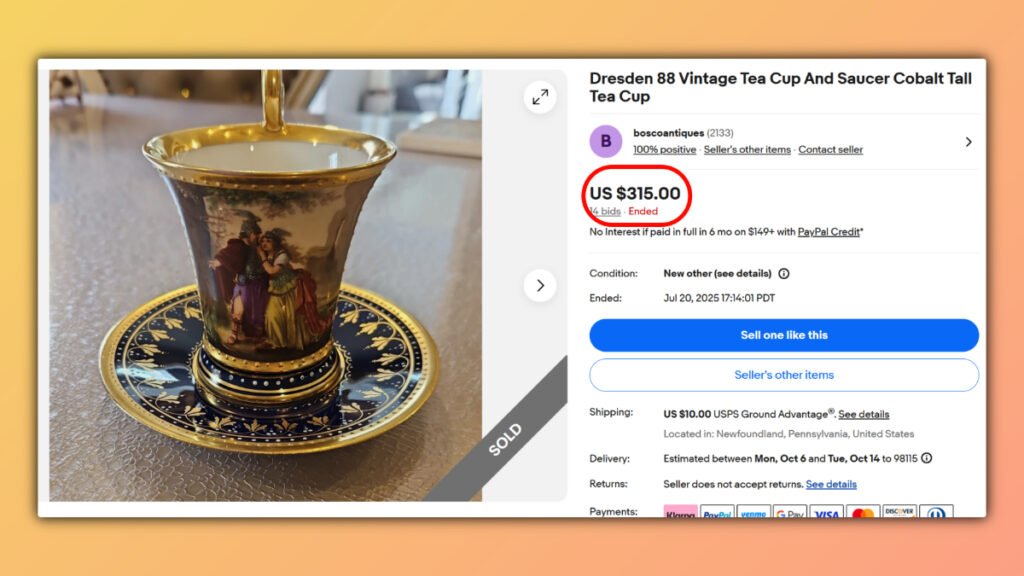 Dresden Porcelain Tea Cup Saucer