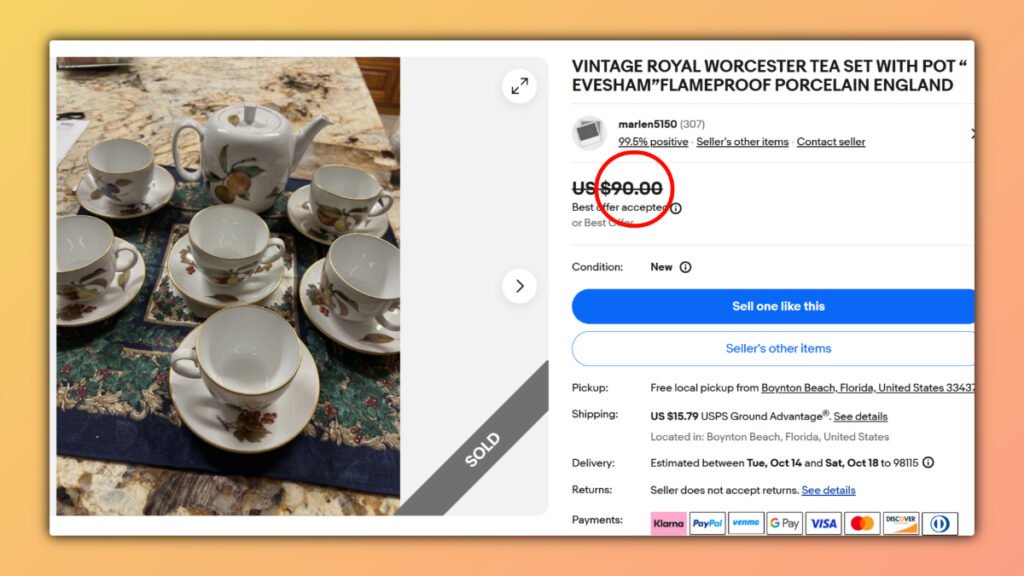 Evesham Tea Set by Royal Worcester