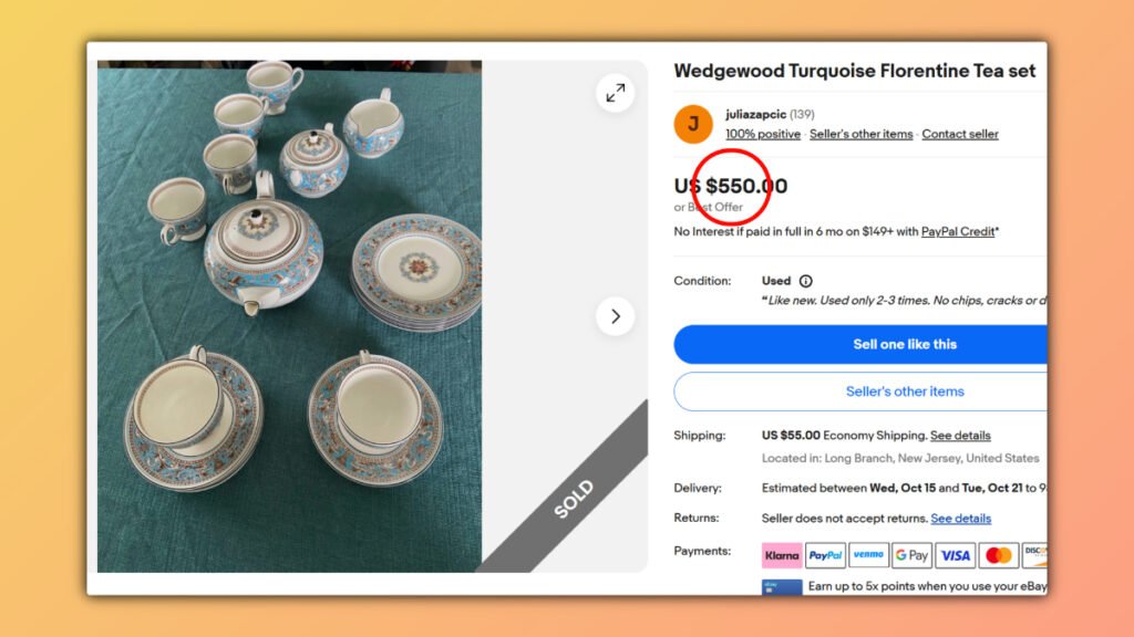 Florentine Turquoise Tea set by Wedgewood