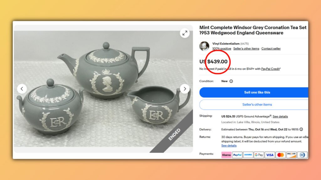 Gray England Queensware Tea Set by Wedgwood