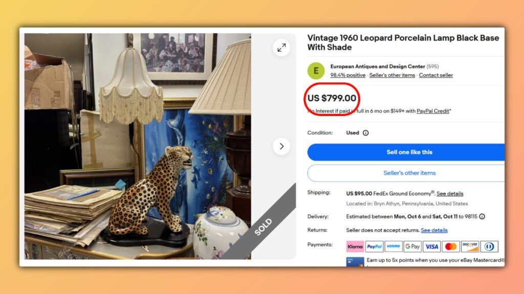 Leopard Porcelain Lamp