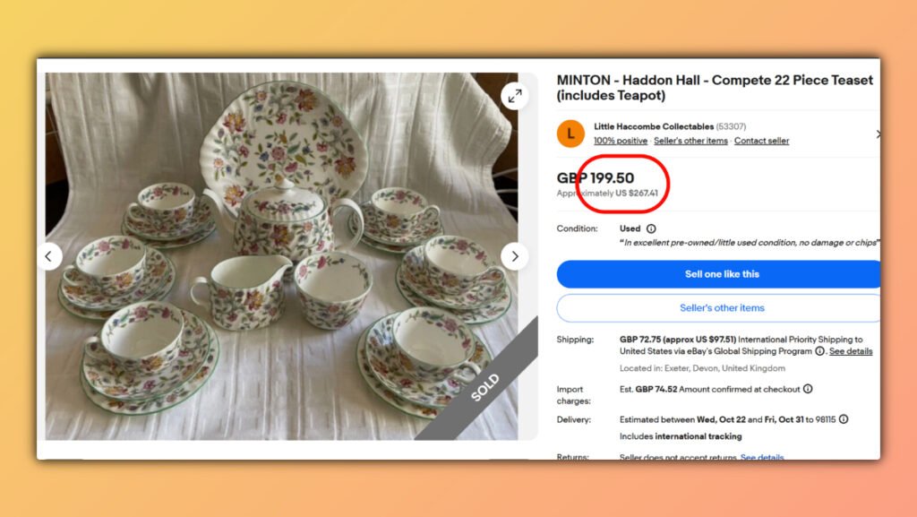 MINTON Haddon Hall Tea Set