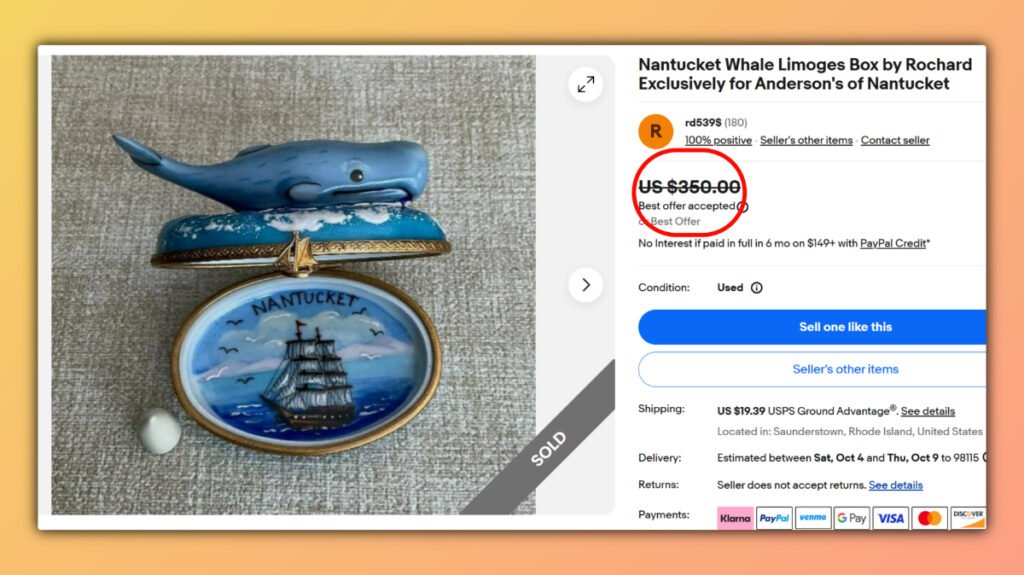 Nantucket Limoges Porcelain Trinket Box