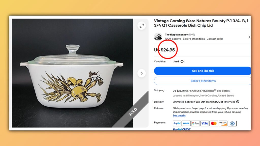 Natures Bounty Corning Ware Lidded Dish