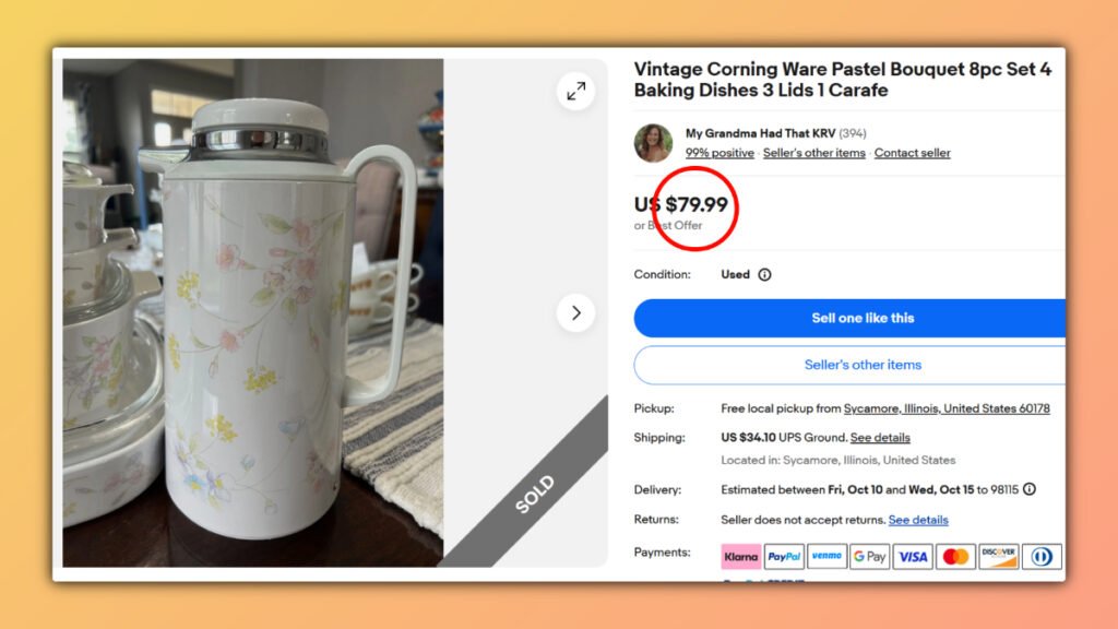 Pastel Bouquet Corning Ware