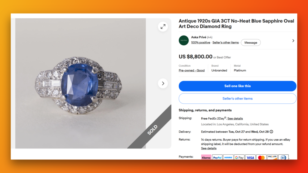 Art Deco Sapphire and Diamond Ring