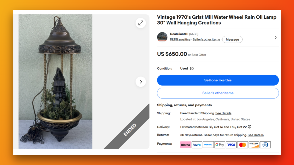 Creators Inc. Grist Mill Rain Lamp