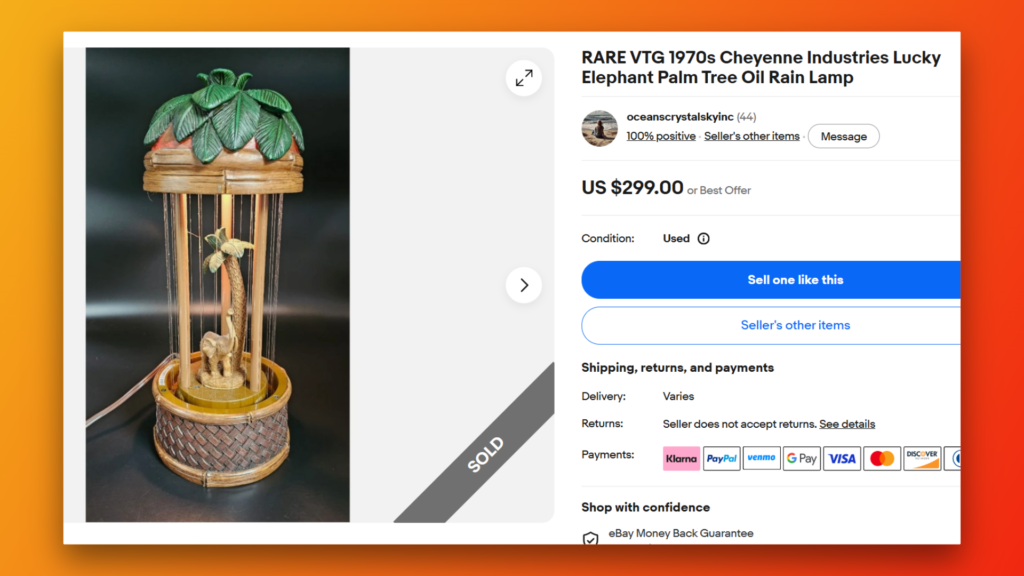 Elephant and Palm Tree Rain Lamp