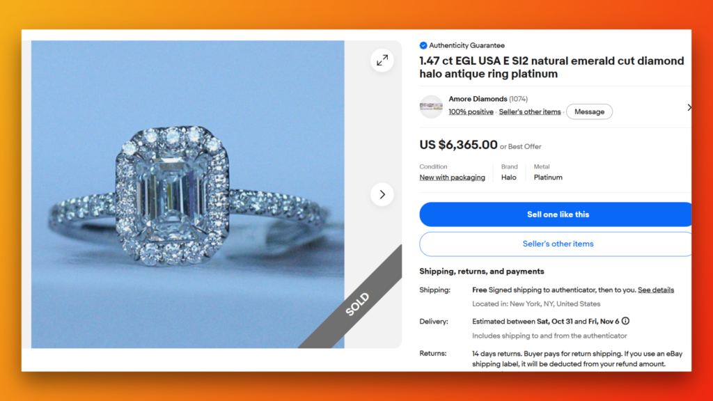 Emerald Cut Diamond Ring