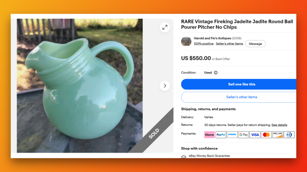 Fire-King Jadeite Ball Pitcher