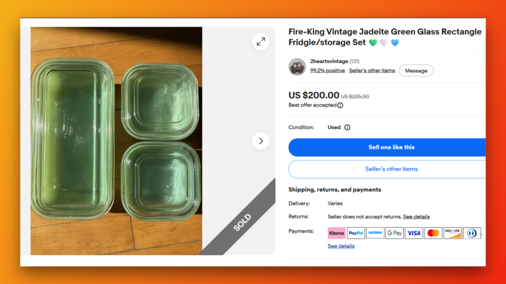 Jadeite Refrigerator Dish Set