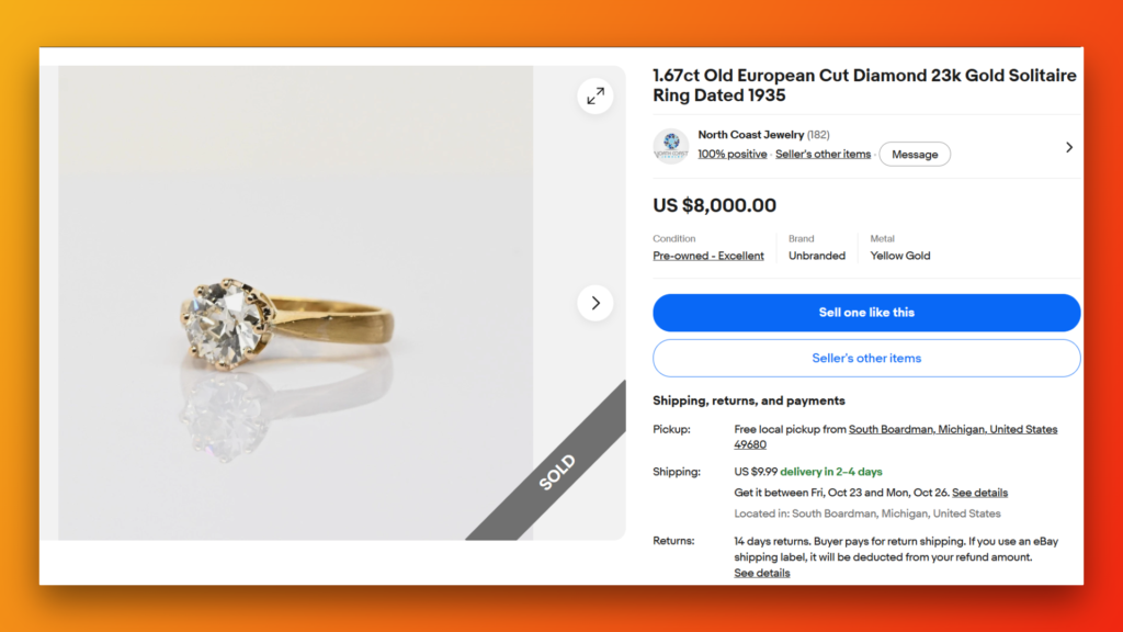 Old European Cut Diamond Ring