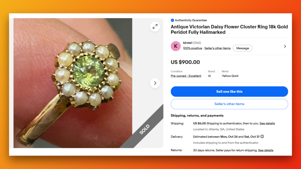 Victorian Pearl Cluster Ring